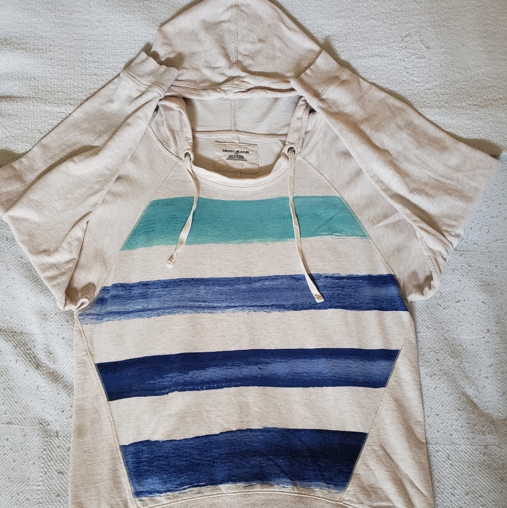 DKNY JEANS OMBRE STRIPE HOODIE